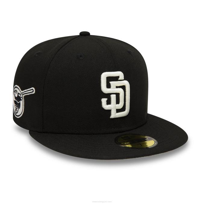 New Era san diego padres glow in the dark zwarte 59fifty getailleerde pet BT24888