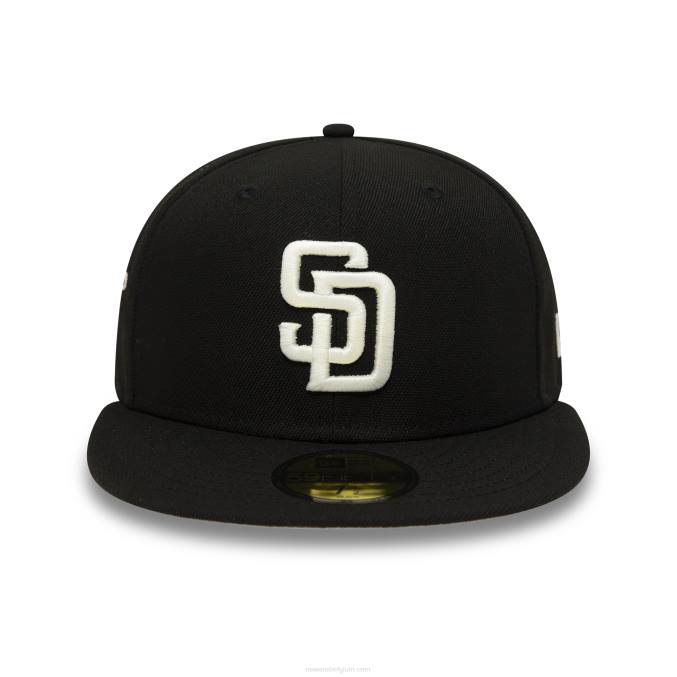 New Era san diego padres glow in the dark zwarte 59fifty getailleerde pet BT24888