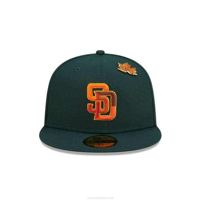 New Era san diego padres lommerrijke donkergroene 59fifty getailleerde pet BT2440