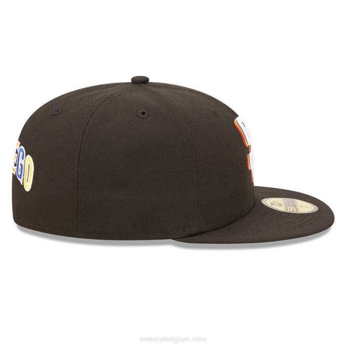 New Era san diego padres mlb prismatische zwarte 59fifty getailleerde pet BT24365