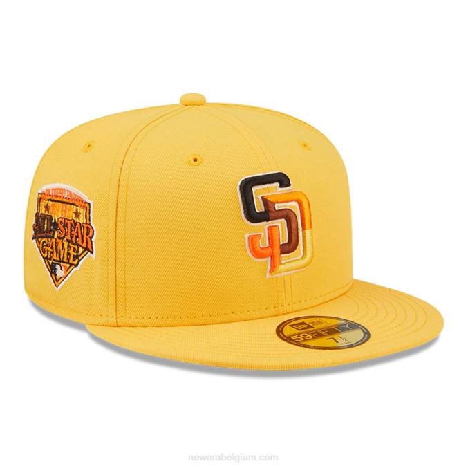 New Era san diego padres mlb vlindergele 59fifty getailleerde pet BT24497
