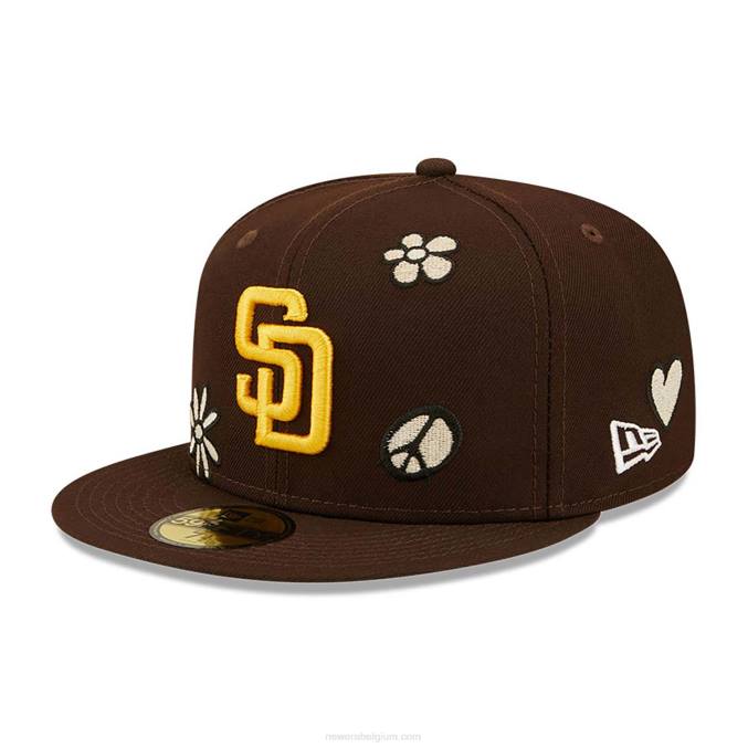 New Era san diego padres mlb zonlicht pop donkerbruin 59fifty cap BT241322