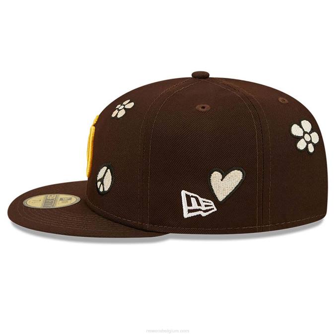 New Era san diego padres mlb zonlicht pop donkerbruin 59fifty cap BT241322