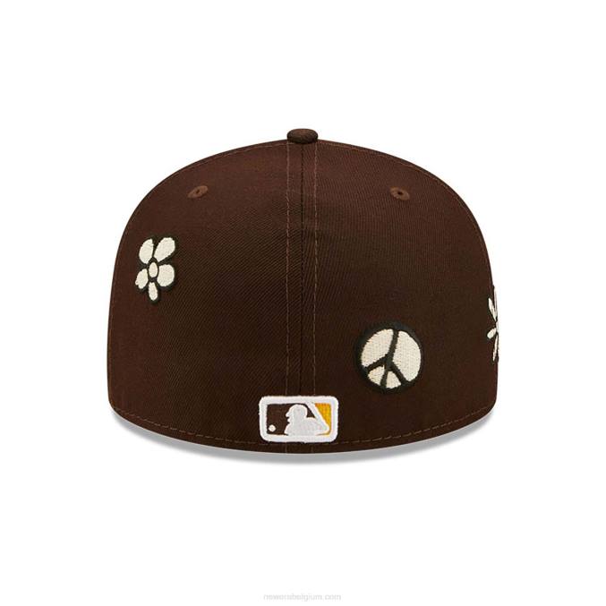 New Era san diego padres mlb zonlicht pop donkerbruin 59fifty cap BT241322