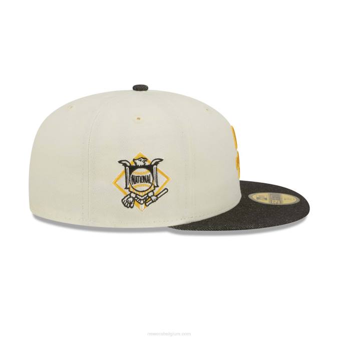 New Era san diego padres mlb zwart denim chroom wit 59fifty getailleerde pet BT24292