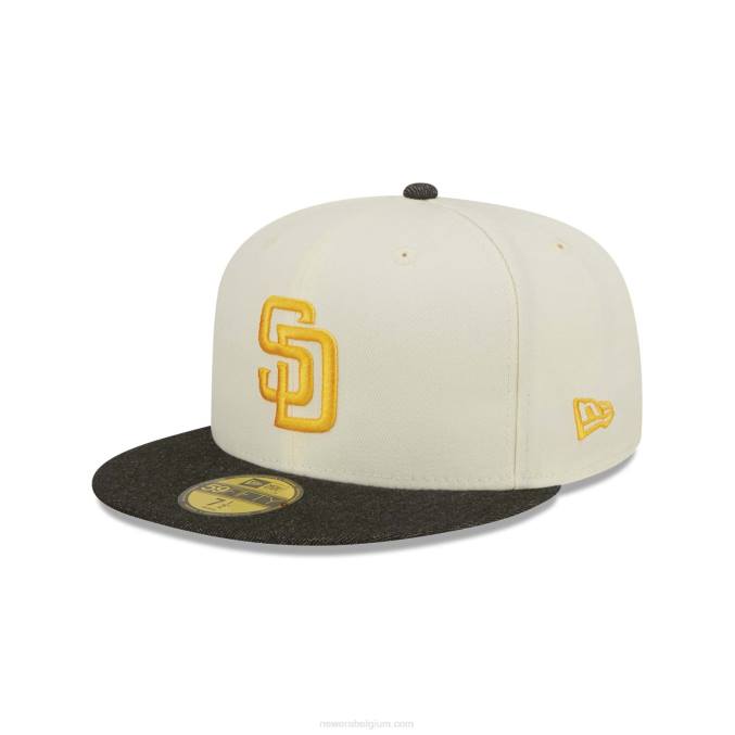 New Era san diego padres mlb zwart denim chroom wit 59fifty getailleerde pet BT24292