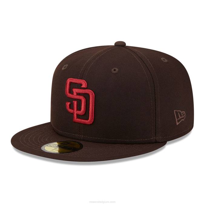 New Era san diego padres state tartan bruine 59fifty getailleerde pet BT24576