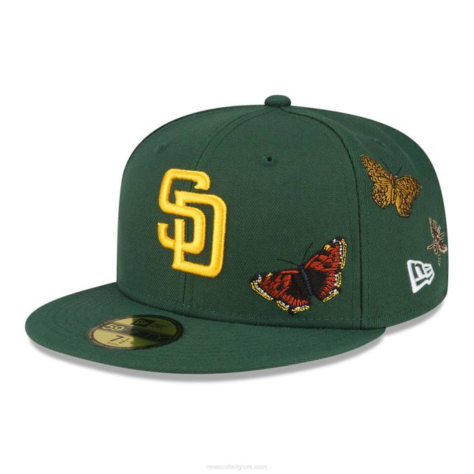 New Era san diego padres vilt x mlb donkergroene 59fifty pet BT24931