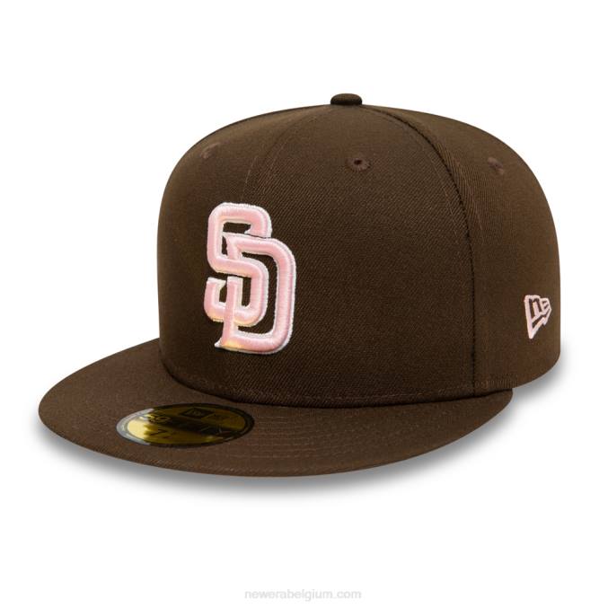 New Era san diego padres walnoot en roze 59fifty pet BT24520