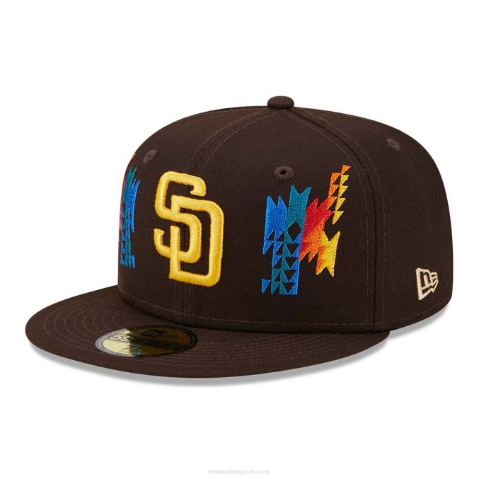 New Era san diego padres zuidwestelijke bruine 59fifty getailleerde pet BT241181