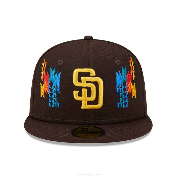 New Era san diego padres zuidwestelijke bruine 59fifty getailleerde pet BT241181