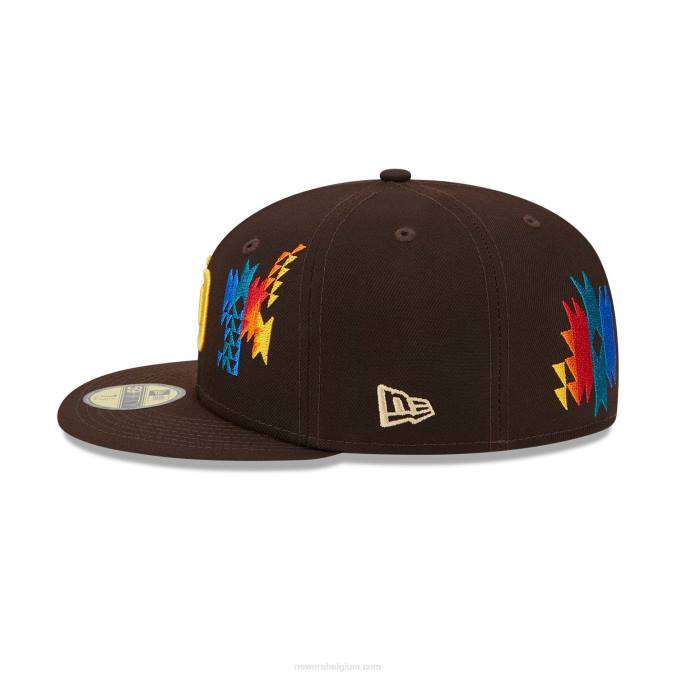 New Era san diego padres zuidwestelijke bruine 59fifty getailleerde pet BT241181