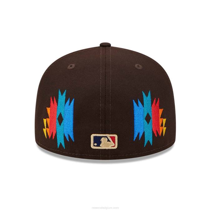 New Era san diego padres zuidwestelijke bruine 59fifty getailleerde pet BT241181