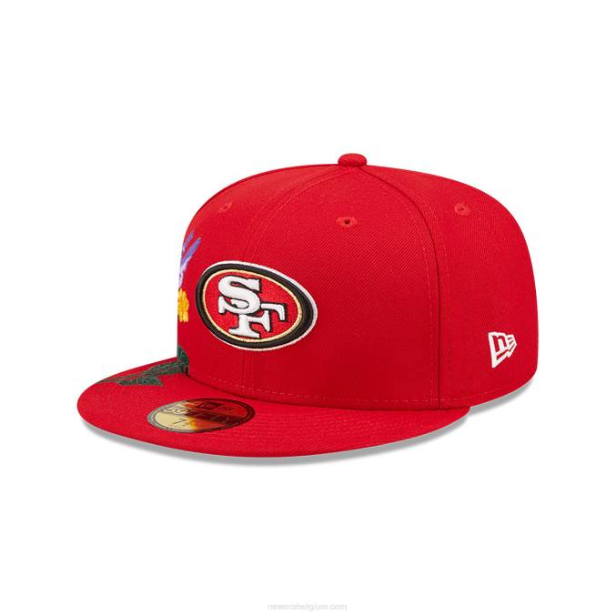 New Era san francisco 49ers nfl blooming red 59fifty getailleerde pet BT241417