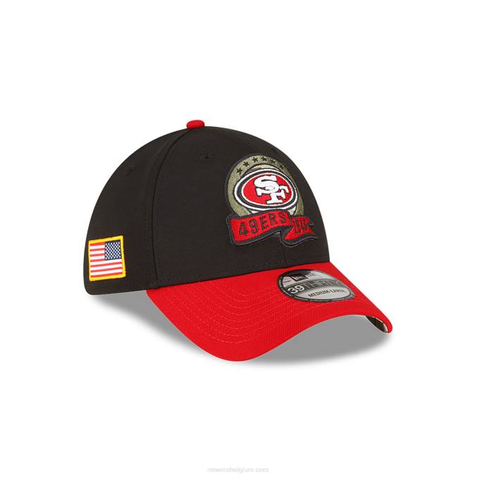 New Era san francisco 49ers nfl salute to service zwarte 39thirty stretch fit pet BT242181