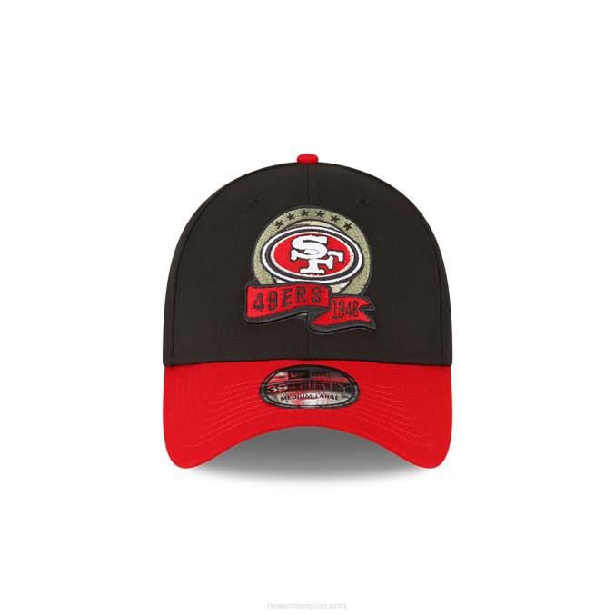 New Era san francisco 49ers nfl salute to service zwarte 39thirty stretch fit pet BT242181