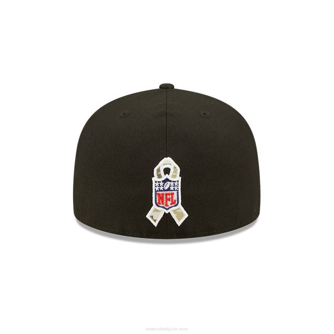 New Era san francisco 49ers nfl salute to service zwarte 59fifty getailleerde pet BT24644