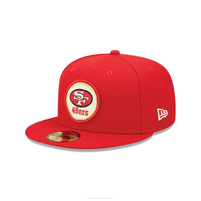 New Era san francisco 49ers nfl sideline 2022 rode 59fifty getailleerde pet BT24430