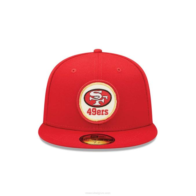 New Era san francisco 49ers nfl sideline 2022 rode 59fifty getailleerde pet BT24430