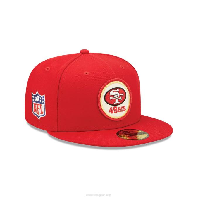 New Era san francisco 49ers nfl sideline 2022 rode 59fifty getailleerde pet BT24430