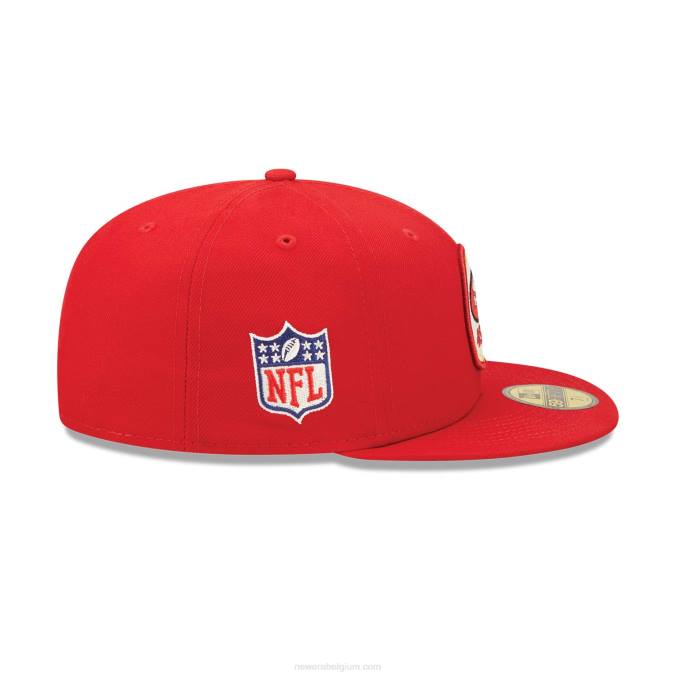 New Era san francisco 49ers nfl sideline 2022 rode 59fifty getailleerde pet BT24430