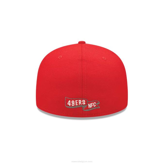 New Era san francisco 49ers nfl sideline 2022 rode 59fifty getailleerde pet BT24430