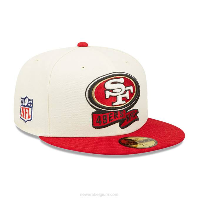 New Era san francisco 49ers nfl zijlijn 2022 witte 59fifty getailleerde pet BT241092