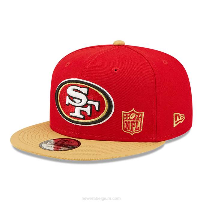 New Era san francisco 49ers nfl zwarte letter boog rode 9fifty snapback pet BT242109