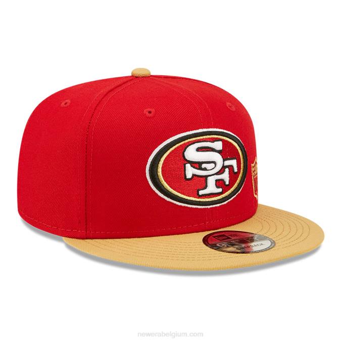 New Era san francisco 49ers nfl zwarte letter boog rode 9fifty snapback pet BT242109