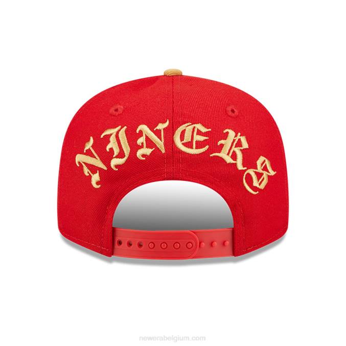 New Era san francisco 49ers nfl zwarte letter boog rode 9fifty snapback pet BT242109