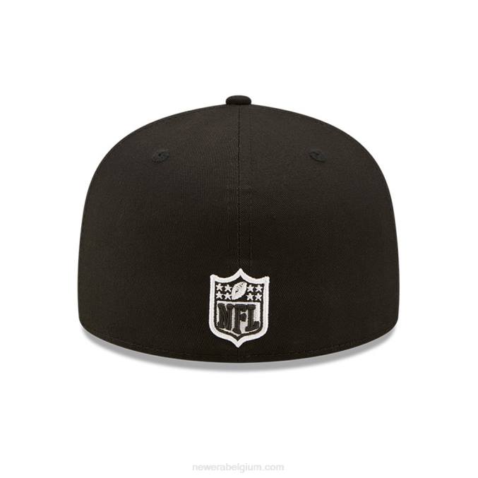 New Era san francisco 49ers zijpatch zwarte 59fifty getailleerde pet BT24967