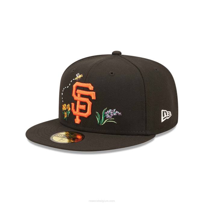 New Era san francisco giants aquarel bloemen zwart 59fifty cap BT241369