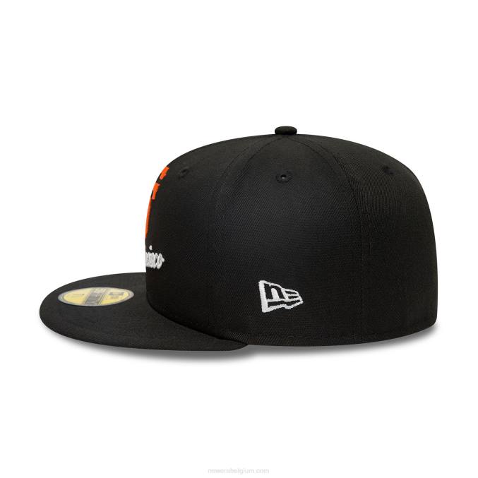 New Era san francisco giants dubbel logo zwarte 59fifty getailleerde pet BT24322