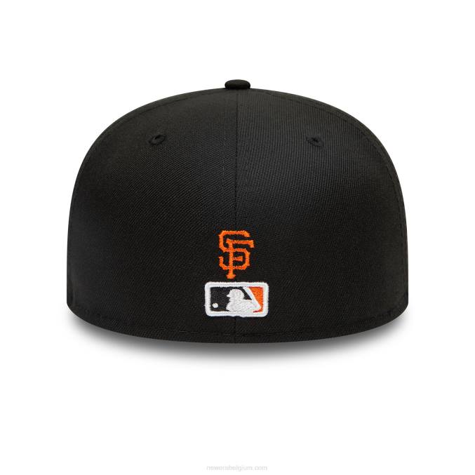 New Era san francisco giants dubbel logo zwarte 59fifty getailleerde pet BT24322