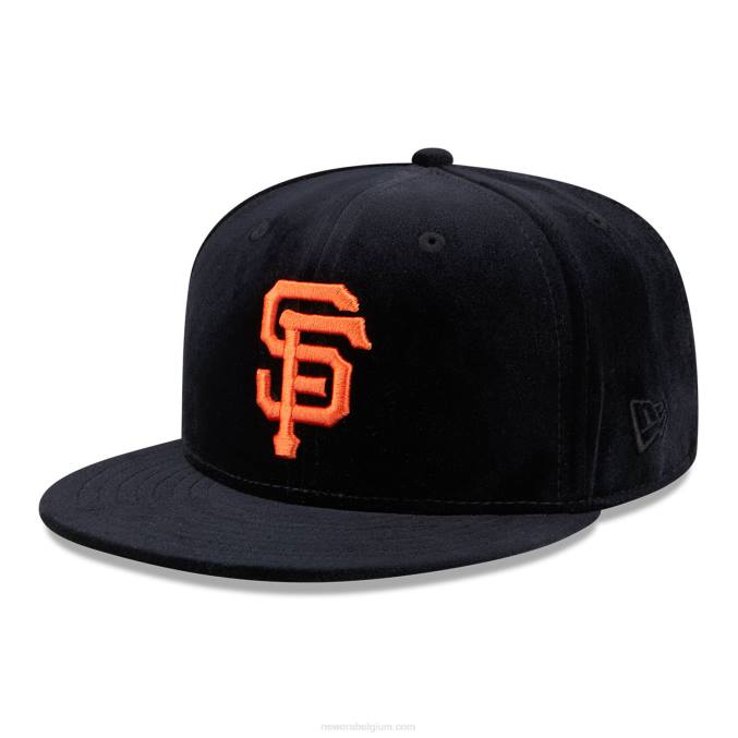 New Era san francisco giants fluwelen zwarte 59fifty getailleerde pet BT241172