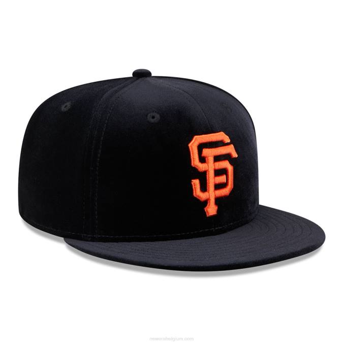 New Era san francisco giants fluwelen zwarte 59fifty getailleerde pet BT241172