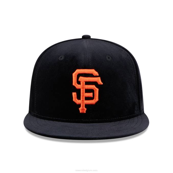 New Era san francisco giants fluwelen zwarte 59fifty getailleerde pet BT241172
