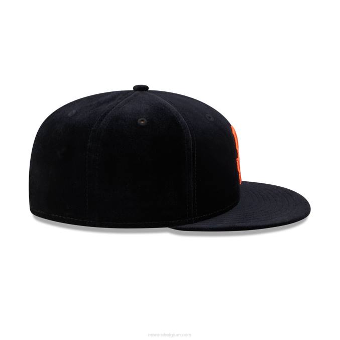 New Era san francisco giants fluwelen zwarte 59fifty getailleerde pet BT241172