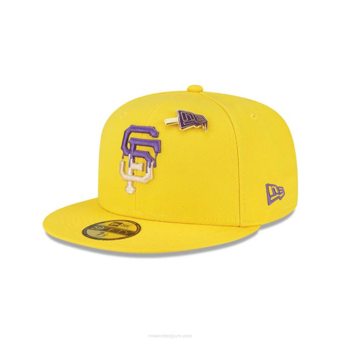 New Era san francisco giants ijzige pop knalgele 59fifty getailleerde pet BT24110