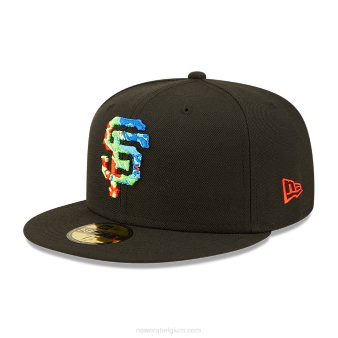 New Era san francisco giants infrarood zwarte 59fifty getailleerde pet BT24289