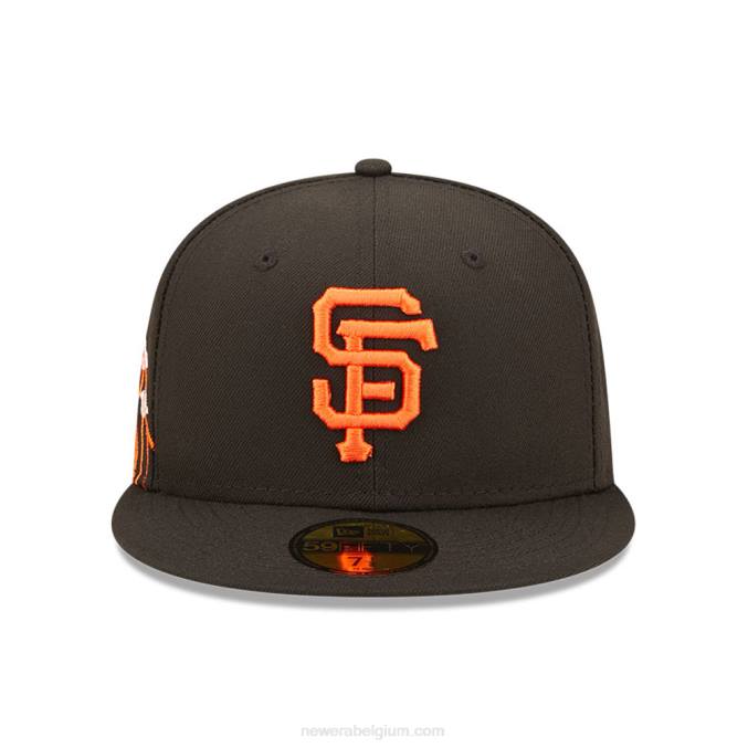 New Era san francisco giants mlb cloud zwart 59fifty getailleerde pet BT24907