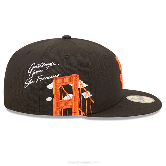 New Era san francisco giants mlb cloud zwart 59fifty getailleerde pet BT24907