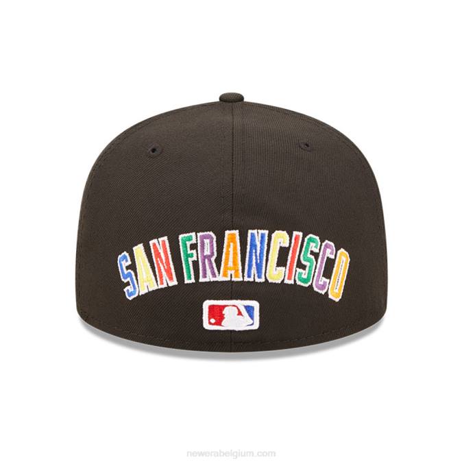 New Era san francisco giants mlb prismatische zwarte 59fifty getailleerde pet BT24672