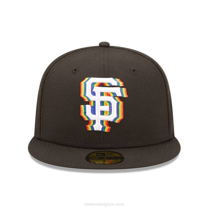 New Era san francisco giants mlb prismatische zwarte 59fifty getailleerde pet BT24672