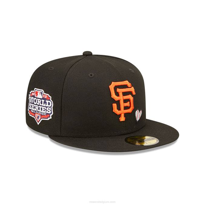 New Era san francisco giants mlb team hart zwart 59fifty getailleerde pet BT24952