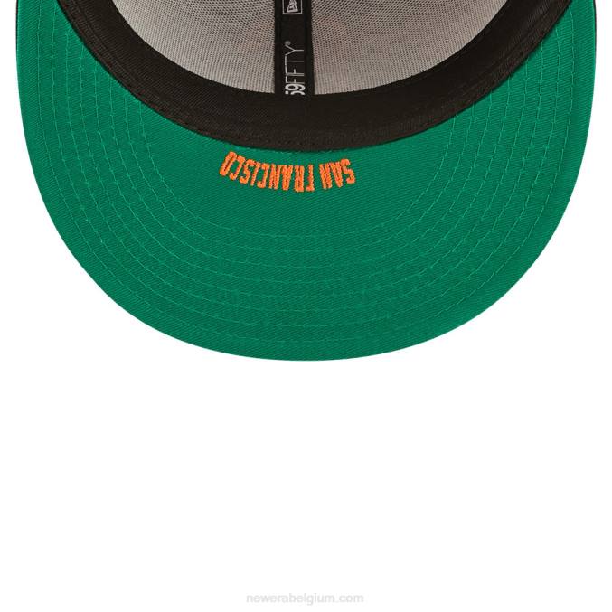 New Era san francisco giants mlb zijsplit zwarte 59fifty getailleerde pet BT24783