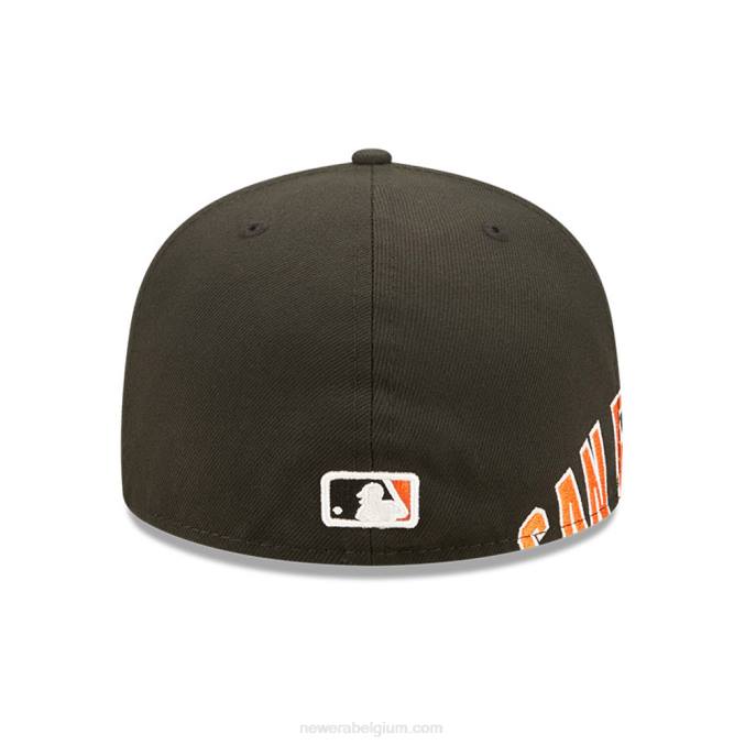 New Era san francisco giants mlb zijsplit zwarte 59fifty getailleerde pet BT24783