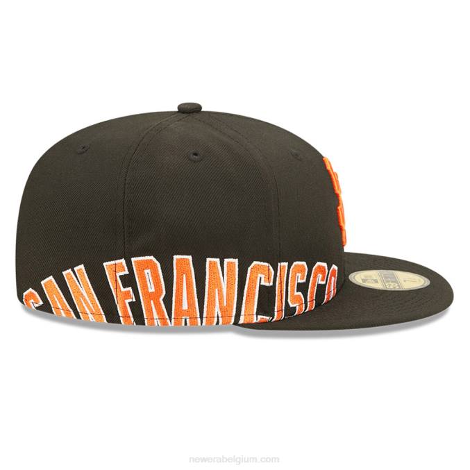 New Era san francisco giants mlb zijsplit zwarte 59fifty getailleerde pet BT24783