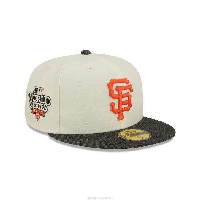 New Era san francisco giants mlb zwart denim chroom wit 59fifty getailleerde pet BT24539