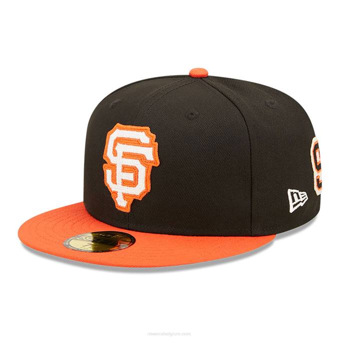 New Era san francisco giants ne letterman zwarte 59fifty getailleerde pet BT24586